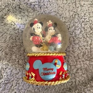Vintage Mickey and Minnie Christmas Snow Globe